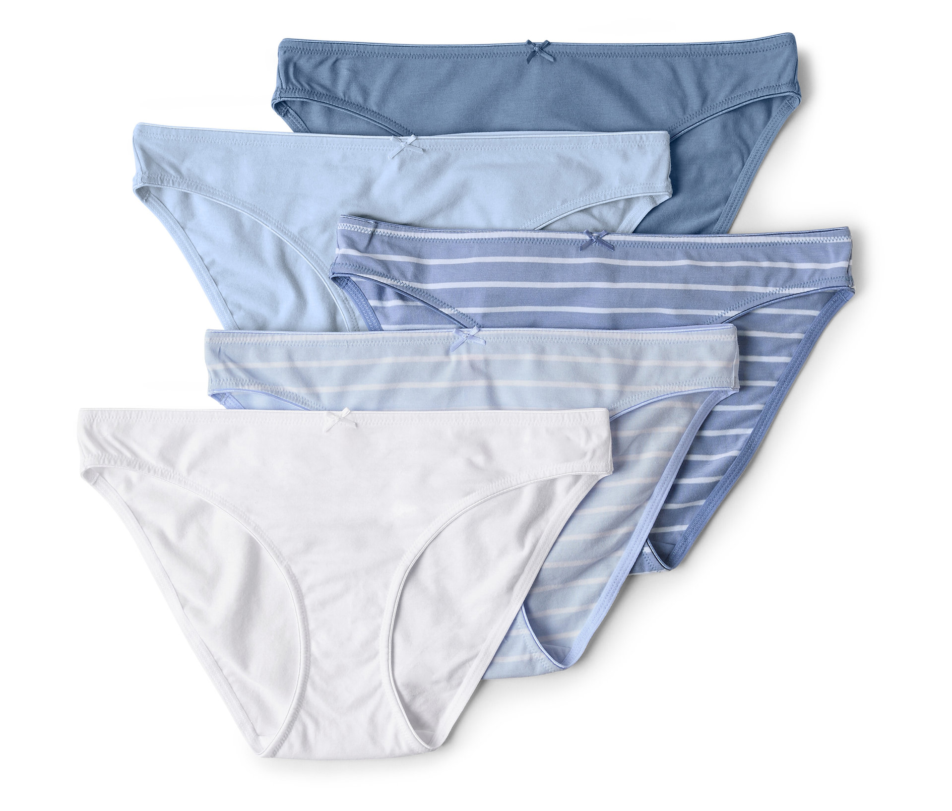 Tchibo - 5 Slips - Damen - Gr. XL - blau/gestreift