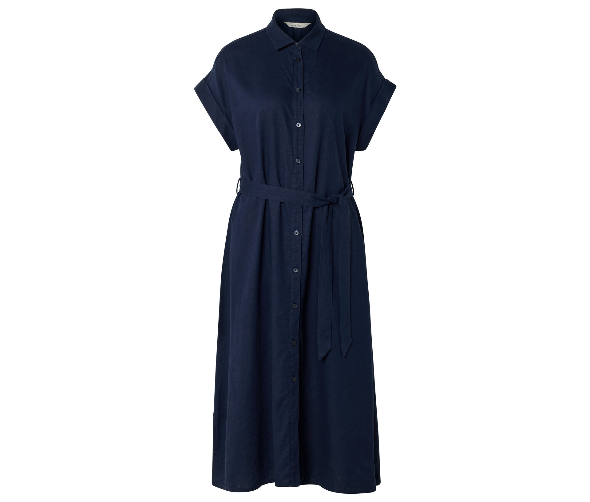 Leinenkleid - Damen - Gr. 46 - dunkelblau - dunkelblau