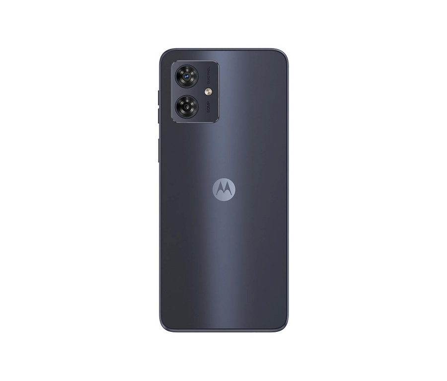 Rückseite eines dunkelblauen Motorola moto G54 5G 256GB Mobiltelefons.