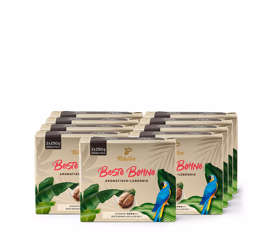 9 Packungen Beste Bohne - 500 g gemahlen.