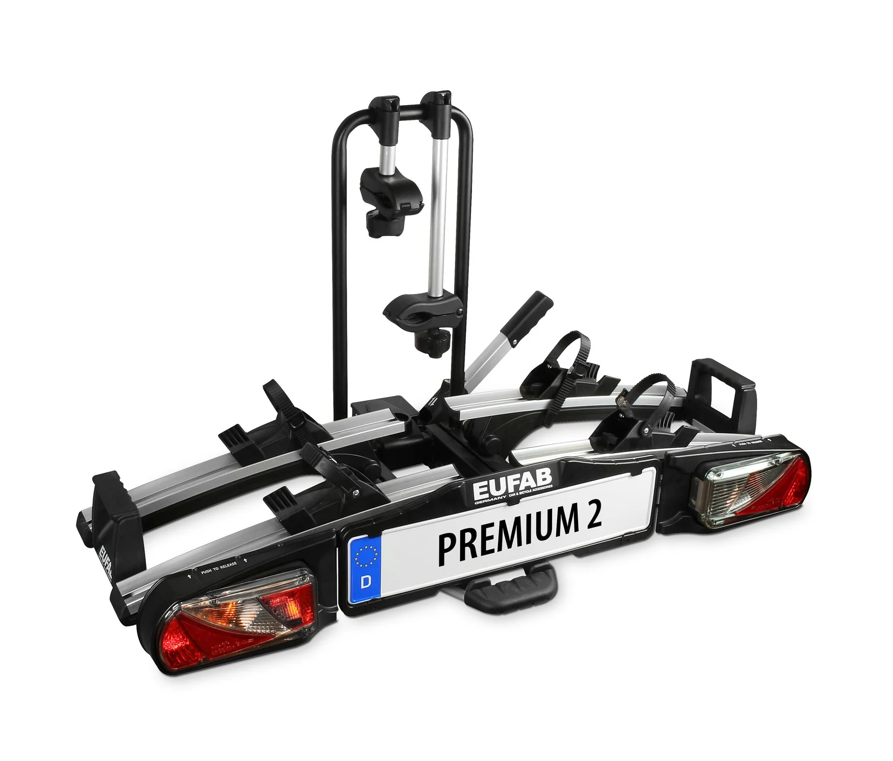 Eufab Schwarz Kupplungsfahrradträger "Premium 2", B:115cm H:67cm T:54cm, Fahrradträger, Abschließbar - Image 4