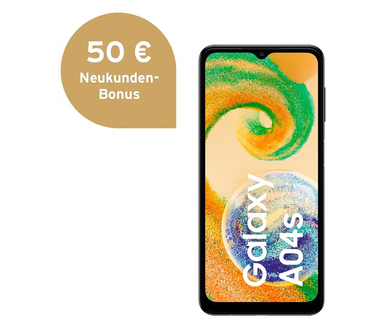 Schwarzes Samsung Galaxy A04s 32GB Smartphone.