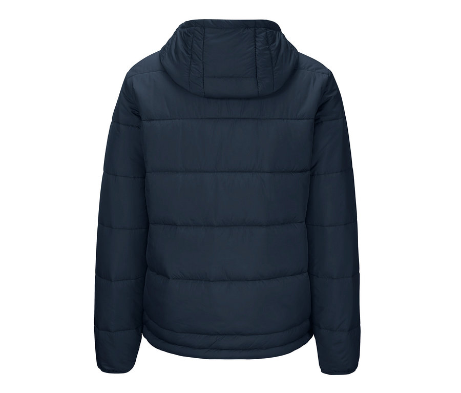 Detailansicht der Rückseite einer Steppjacke.