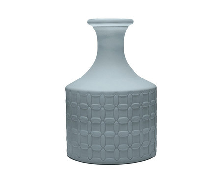 Graue Vase »Zoe« auf weißem Hintergrund.