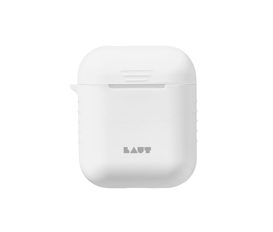 Weißes LAUT Case für AirPods Serie 1 und 2 »POD«.
