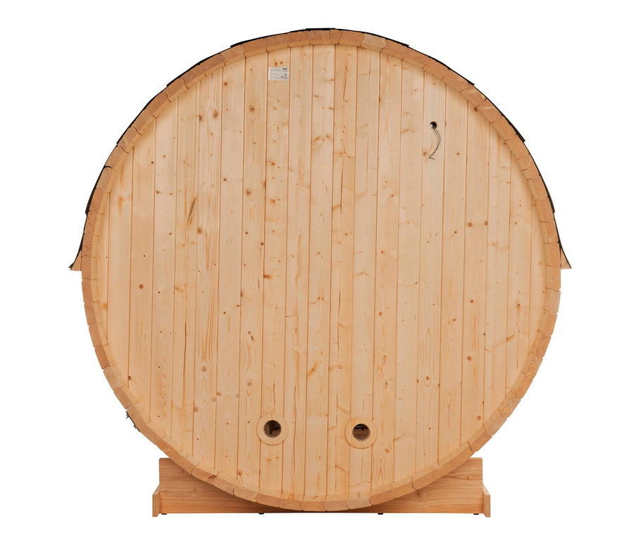 Seitenansicht der Home-Deluxe-Outdoor-Fasssauna »LAHTI L«.