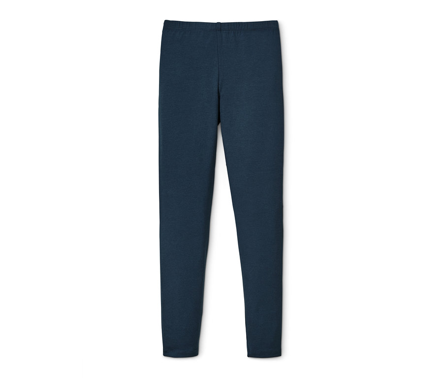 Eine dunkelblaue Leggings aus Bio-Baumwolle.
