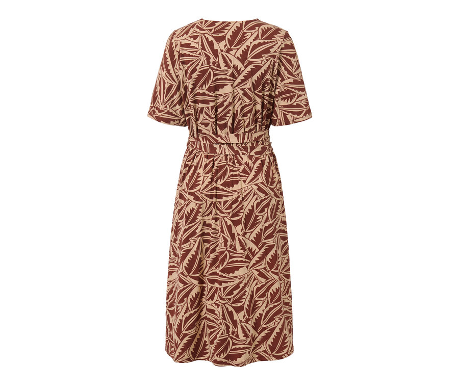 Bedrucktes Jerseykleid mit Blattmuster.