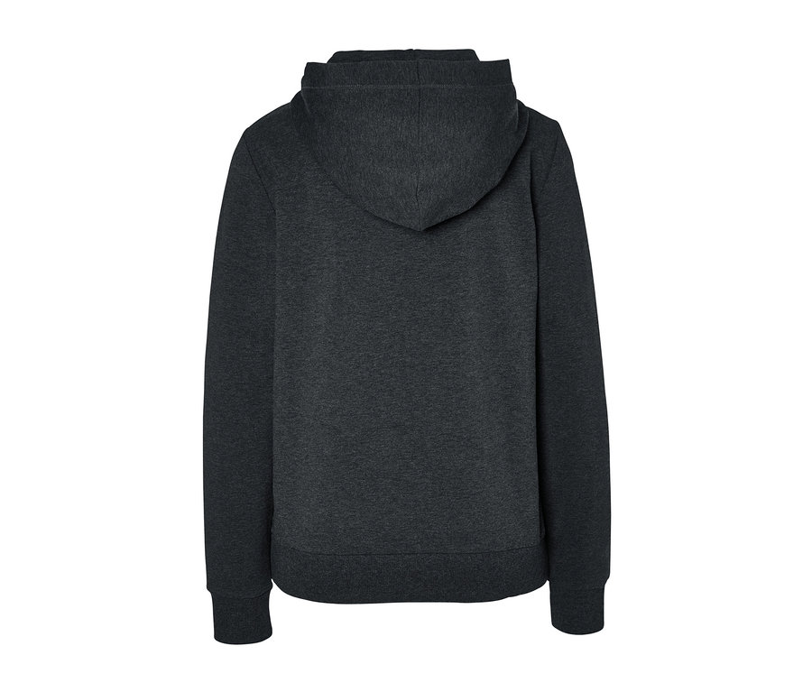 Rückansicht eines anthrazitfarbenen Hausanzugs mit Kapuze.