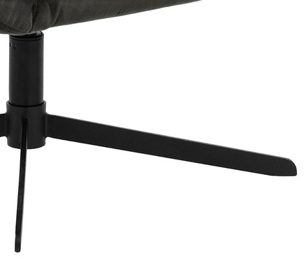 Detailansicht eines Relaxsessels mit schwarzem Gestell.