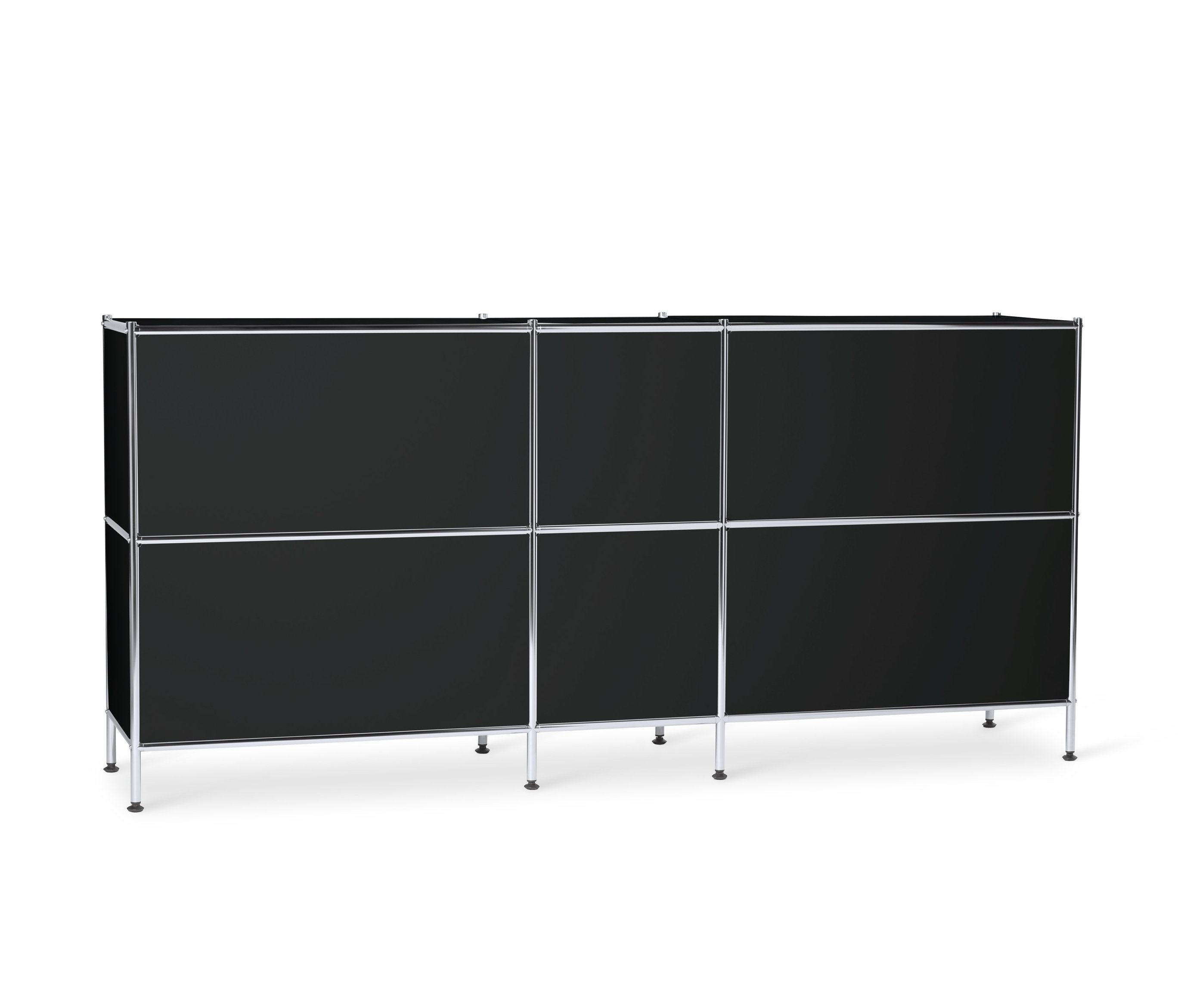 Thumbnail - Tchibo - Sideboard Metall »Cn3« groß mit 6 Klappenfächern - 190x40x89,5cm - schwarz - Stahl / Aluminium / Kunststoff