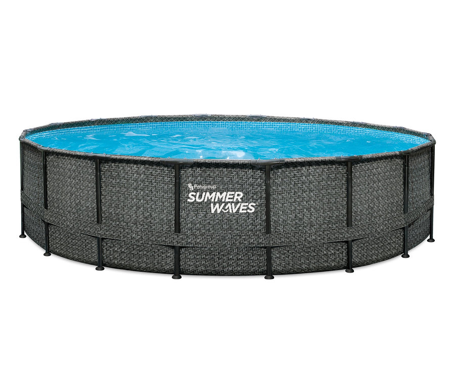 Summer-Waves-Frame-Pool, Rattan, ca. 549 x 132 cm.