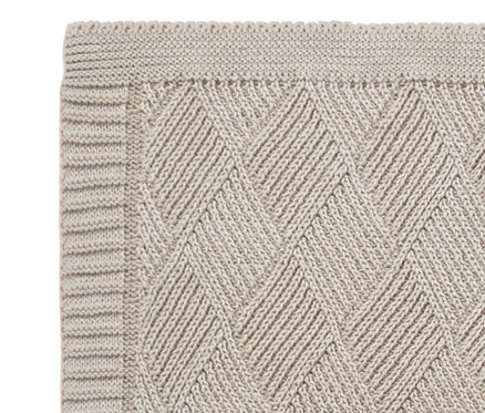 Baby-Kuscheldecke, ca. 90 x 90 cm, mit rautenförmiger Textur.