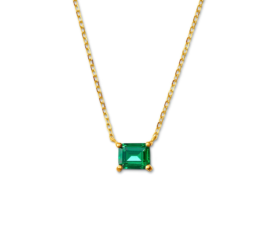 Goldkette mit grünem Zirkonia.