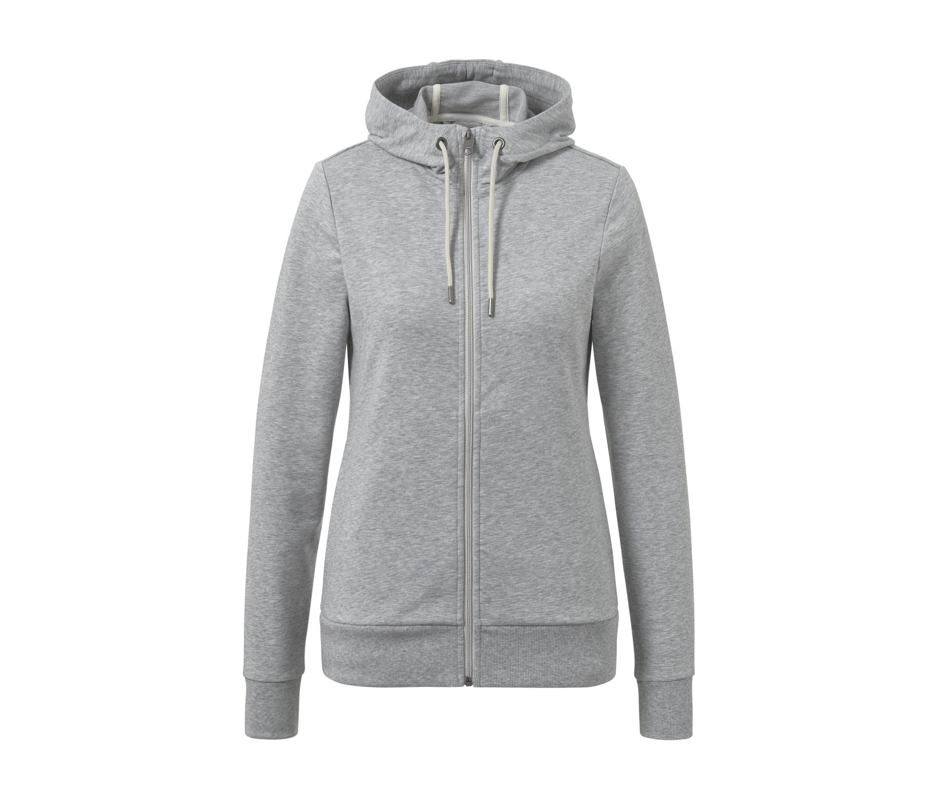 Sweatjacke - Damen - Gr. XL - hellgrau - hellgrau