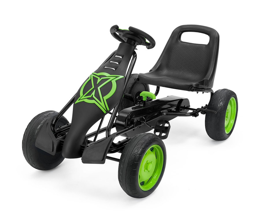 Nahaufnahme eines grünen Xootz Gokart »Viper«.