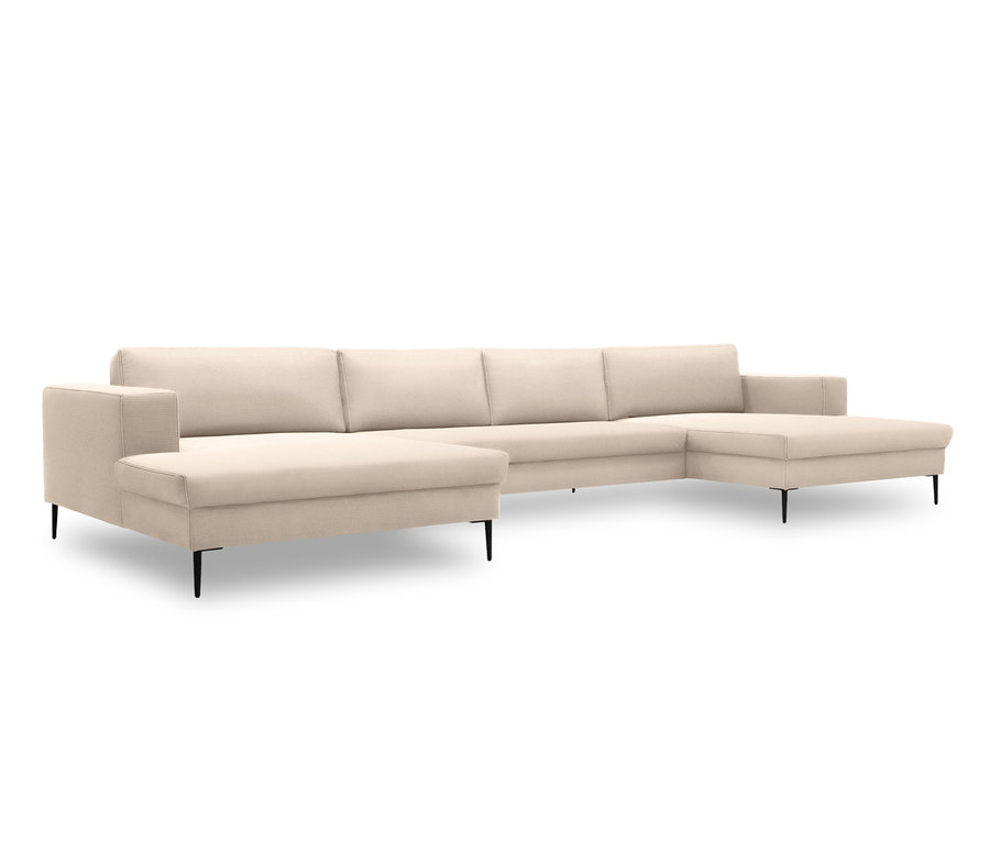 Cremefarbenes Sofa »Modica« in U-Form vor weißem Hintergrund.