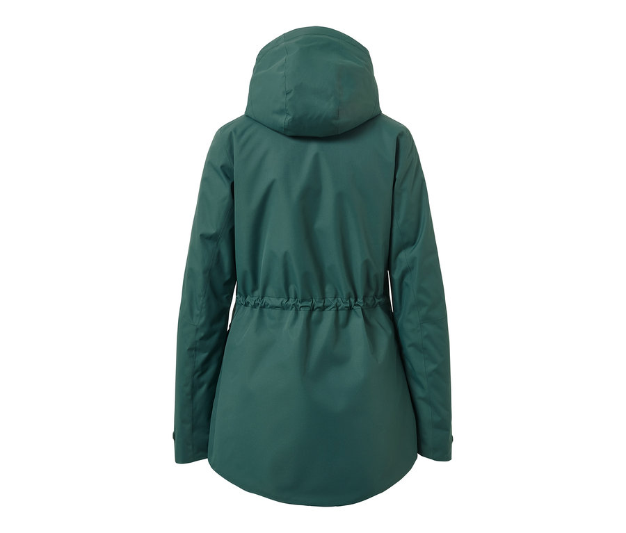 Rückansicht einer Ski-und-Snowboardjacke.