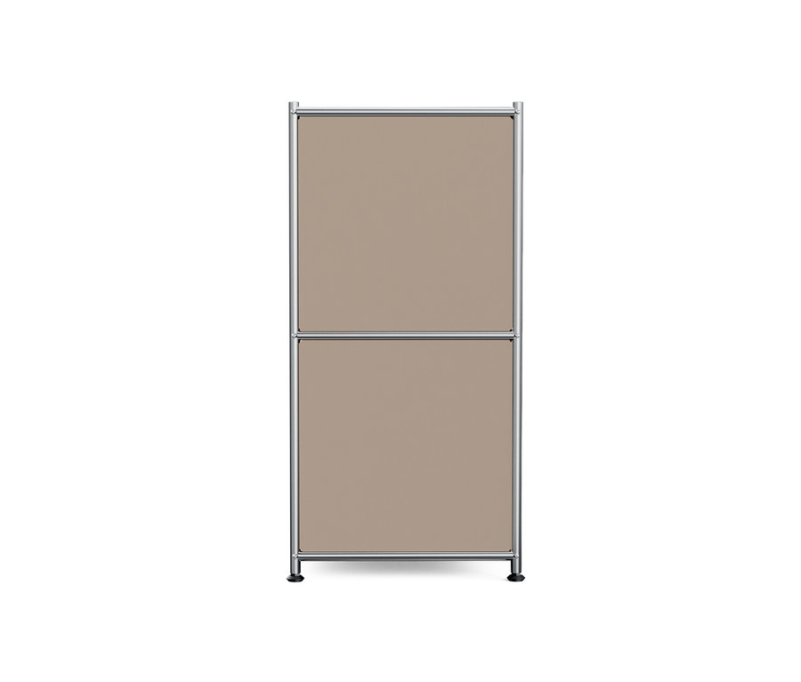 Taupefarbenes Sideboard Metall »CN3« mit 2 Klappenfächern.