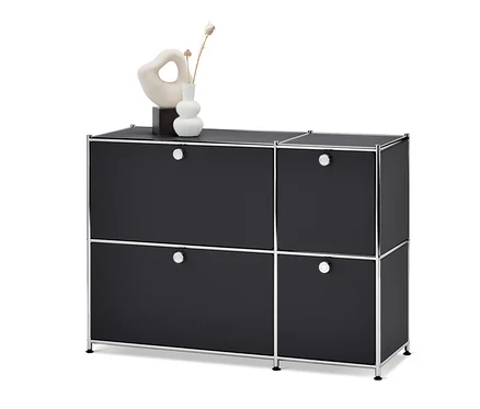 Schwarzes Sideboard »CN3« mit 4 Klappen.