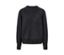 Detailaufnahme eines schwarzen Strickpullovers.
