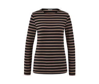 Gestreiftes Langarmshirt, schwarz-braun