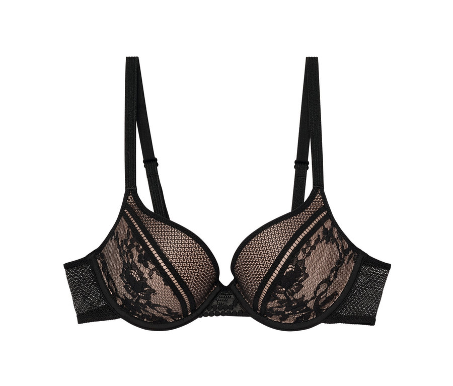 Schwarzer Push-Up-BH »Olivia« von Passionata mit Spitze.