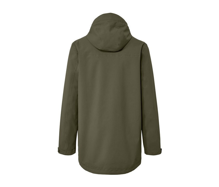 Rückansicht einer Outdoorjacke.
