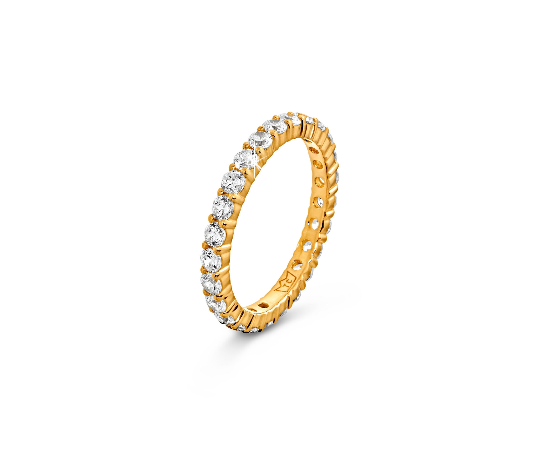 Silber Ring Memory vergoldet - Damen - Gr. 17 - weiß - weiß