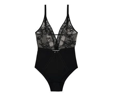 Schwarzer Body mit Spitzentop, »Olivia« von Passionata.
