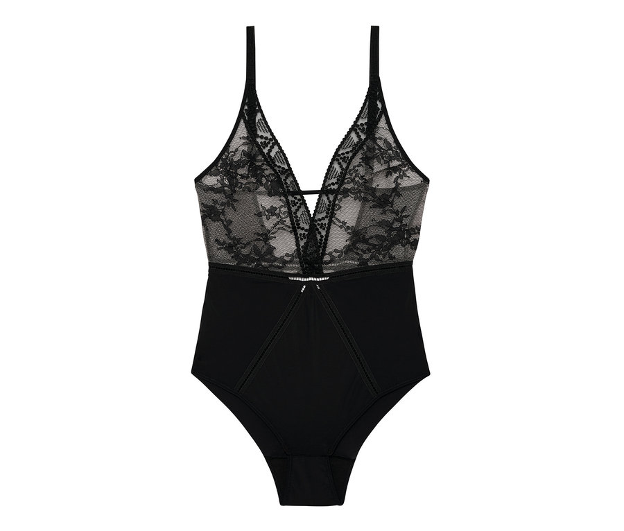 Schwarzer Body mit Spitzentop, »Olivia« von Passionata.