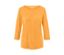 Orangefarbenes Funktionsshirt mit 3/4-Ärmeln.