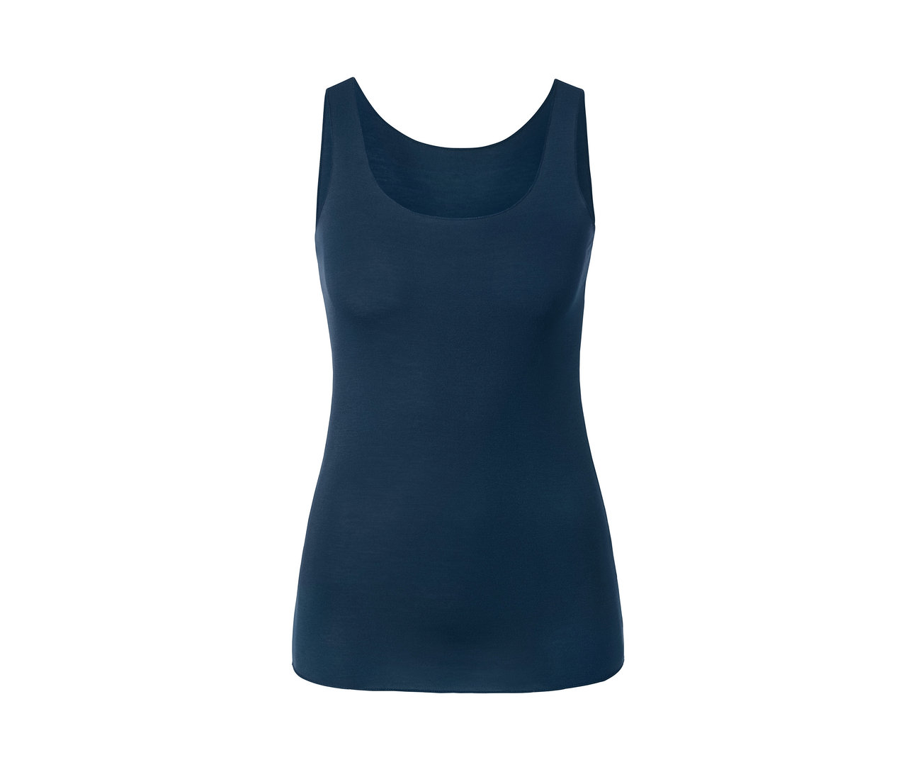 Dunkelblaues Hemdchen auf weißem Hintergrund.