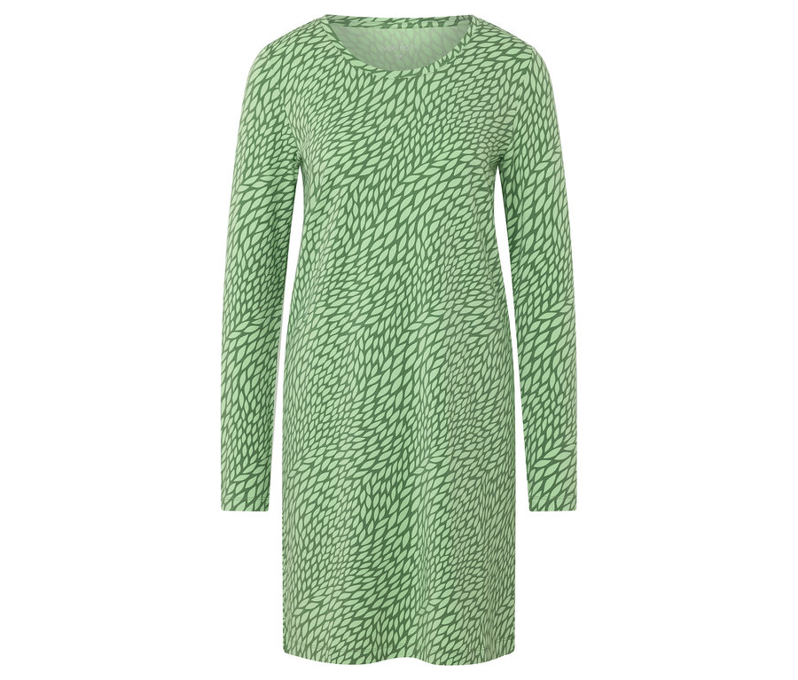 Grünes Nachthemd mit Blattmuster.