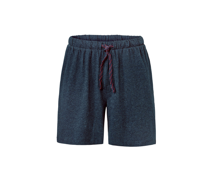 Marineblaue Shorty-Pyjama mit Kordelzug.