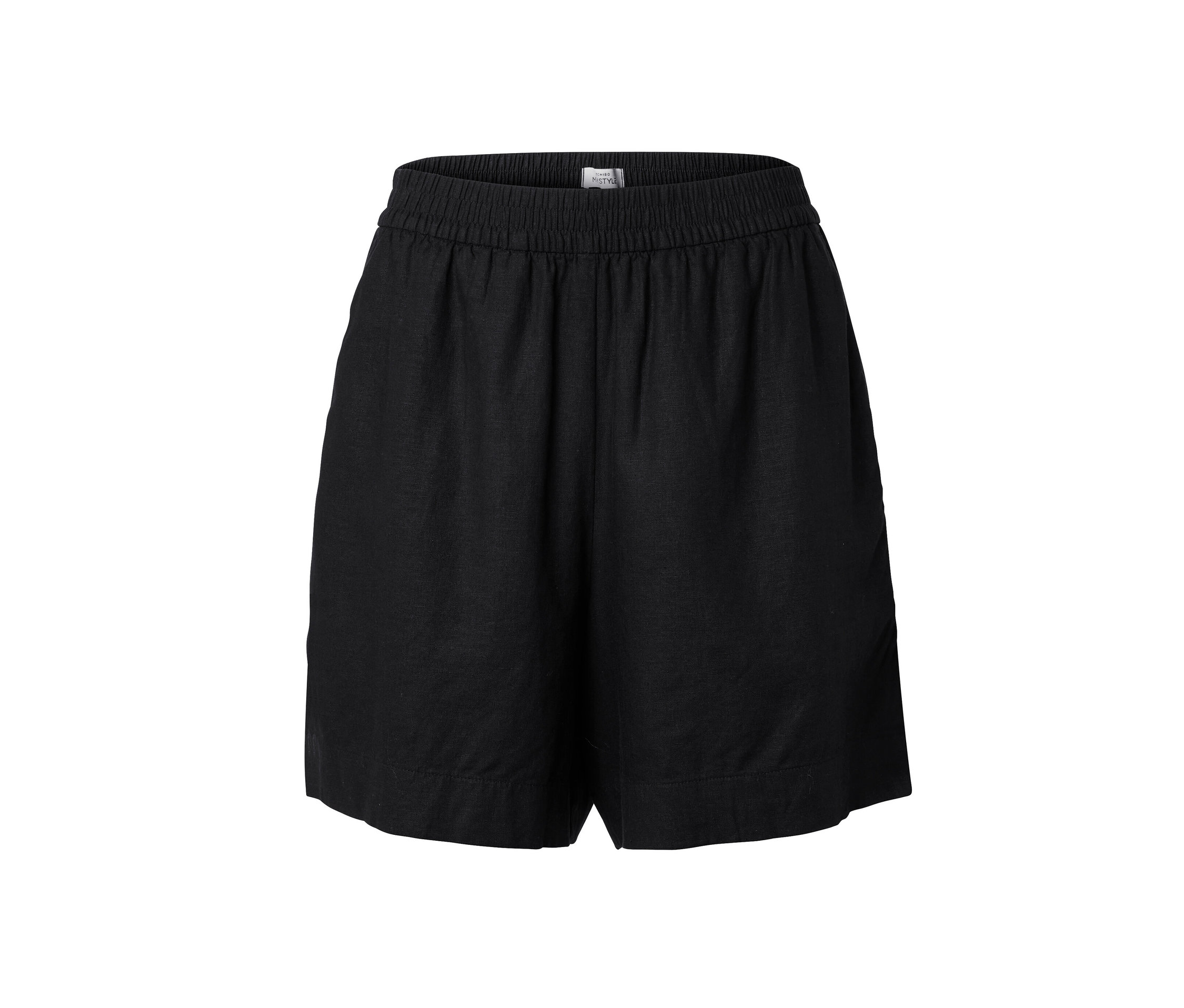 Leinenshorts - Damen - Gr. 40 - schwarz - schwarz