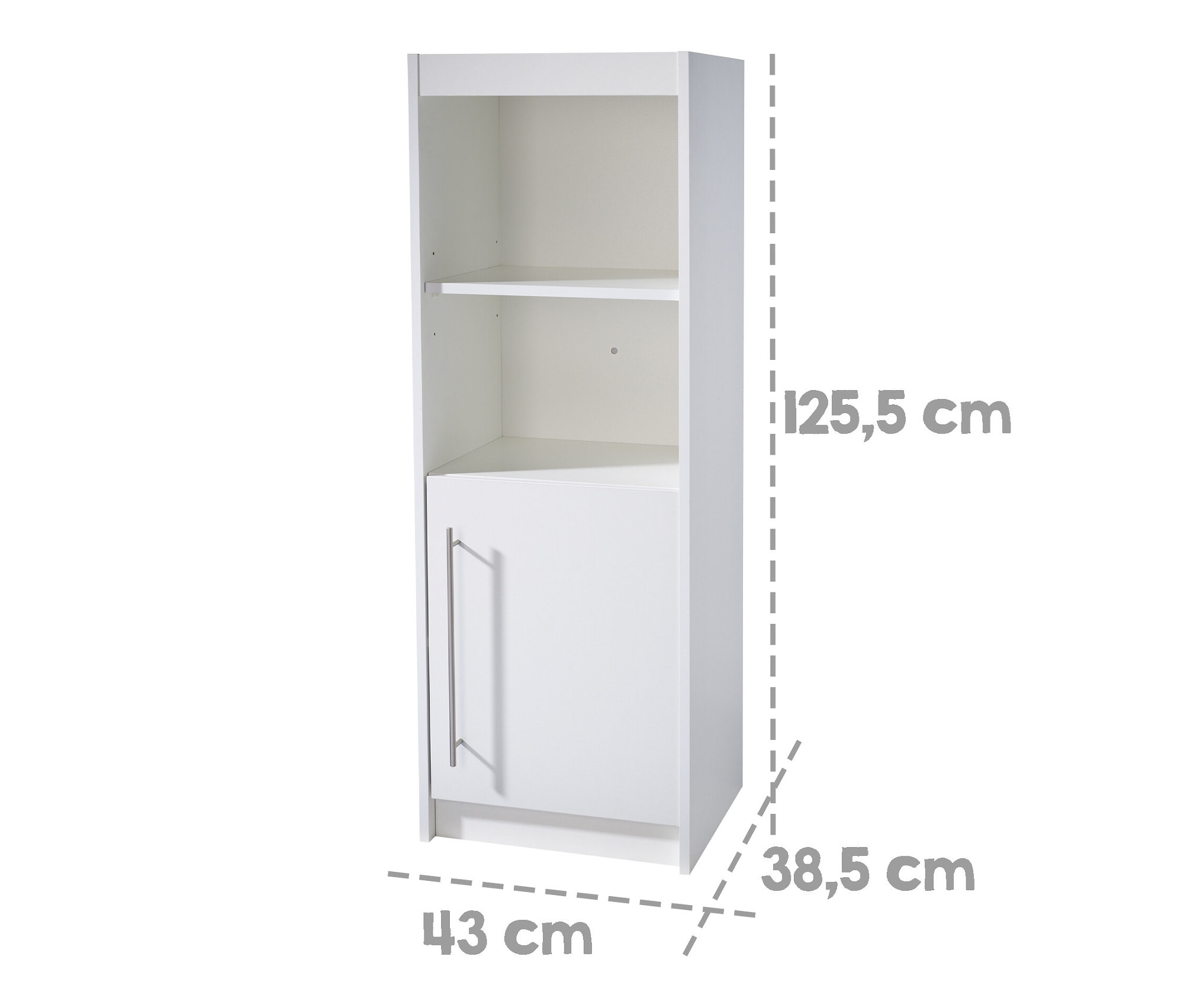 Thumbnail - roba Standregal »Maren« - 43,5x38,5x125,5cm - weiß - Holz / Metall