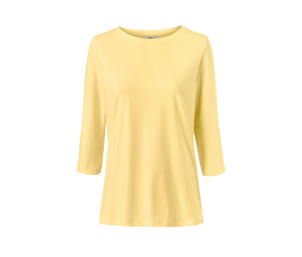 Gelbes Shirt mit 3/4-Arm.