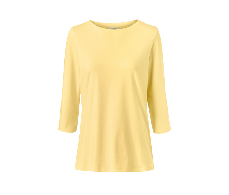 Gelbes Shirt mit 3/4-Arm.