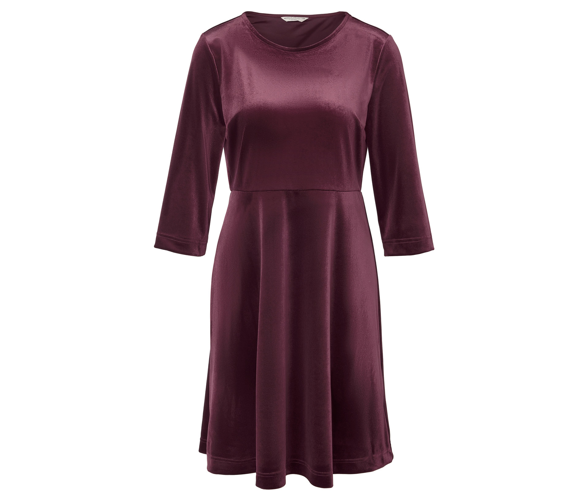 Kleid aus Stretch-Samt - Damen - Gr. M - dunkelrot - dunkelrot