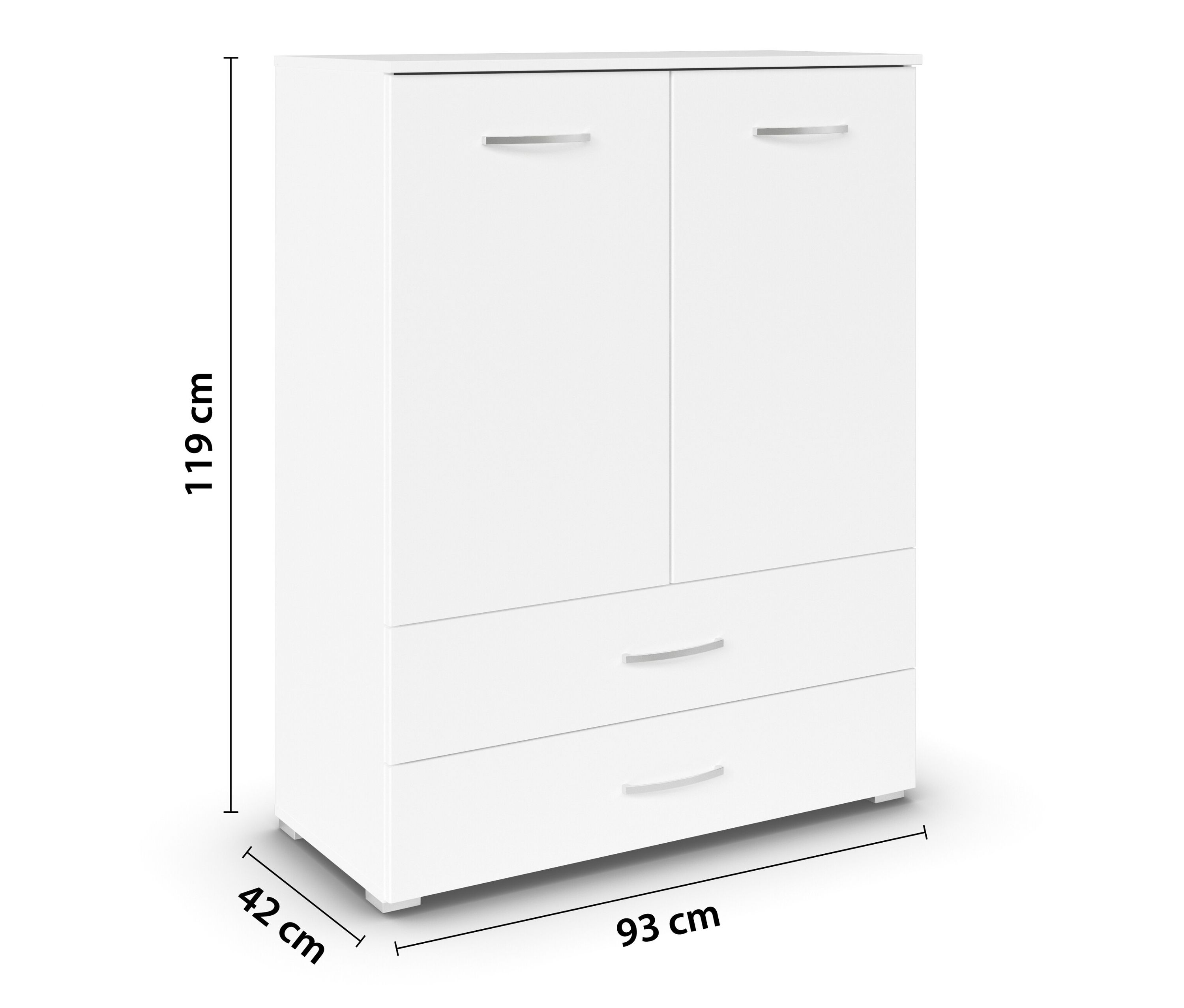 Thumbnail - rauch Kommode »Aditio« - 93x42x119cm - weiß - Holz / Holz