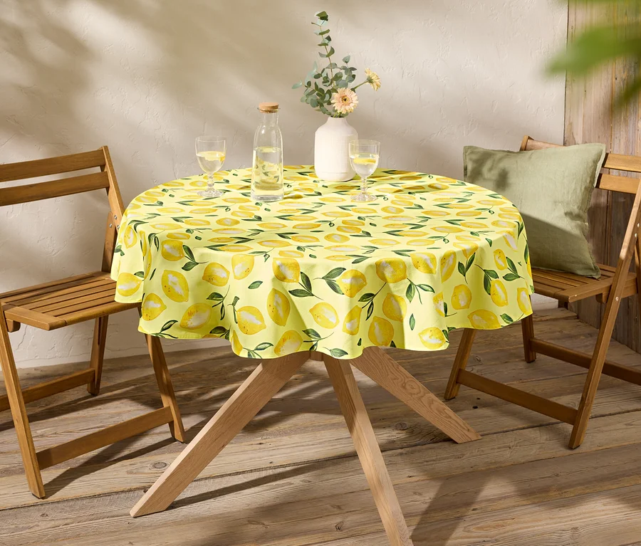 Abwischbare Tischdecke, rund