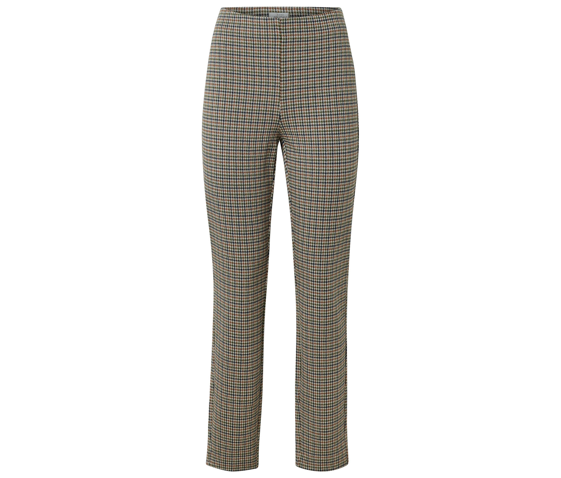 Tchibo - Stoffhose mit Hahnentritt-Jacquard - Damen - Gr. L - weiß/jacquard