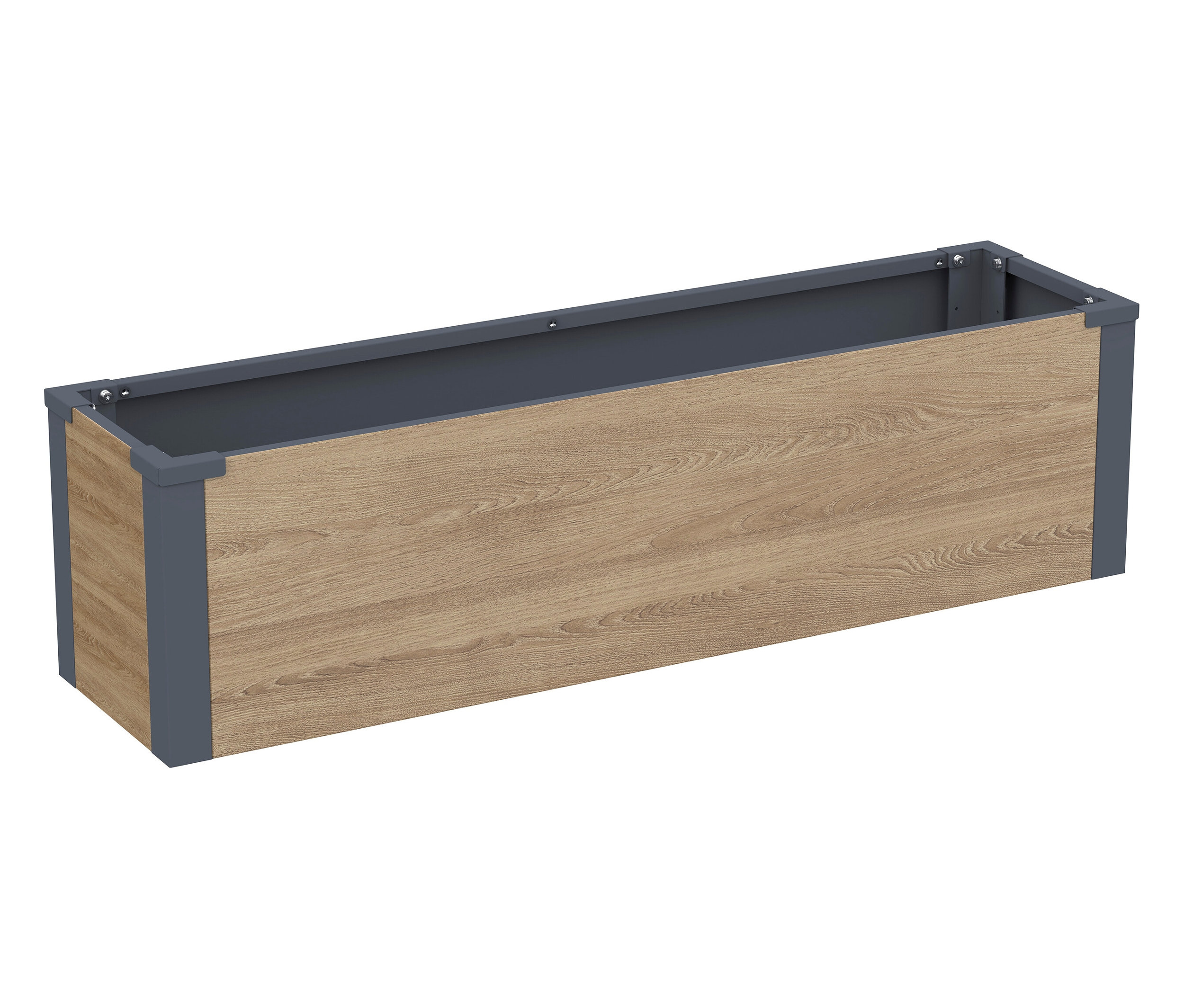 Tchibo - Pflanzkasten Mit Einlegeboden - 100x25x27cm - Anthrazit - Stahl