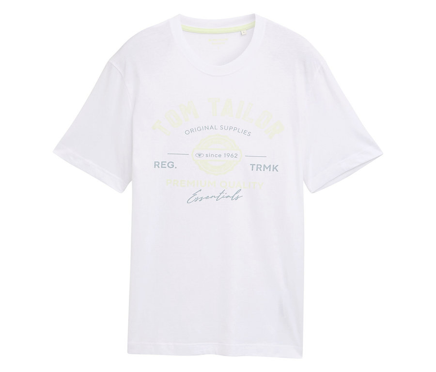 Weißes T-Shirt mit Aufdruck "Tom Tailor Original Supplies" und dem Gründungsjahr 1962.