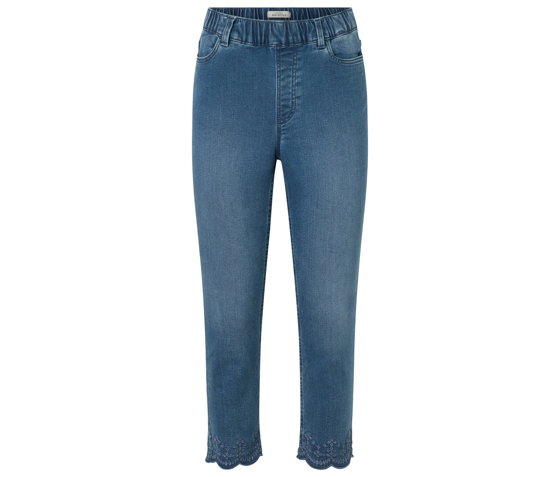 Treggings mit Lochstickerei - Damen - Gr. 36 - blau - blau