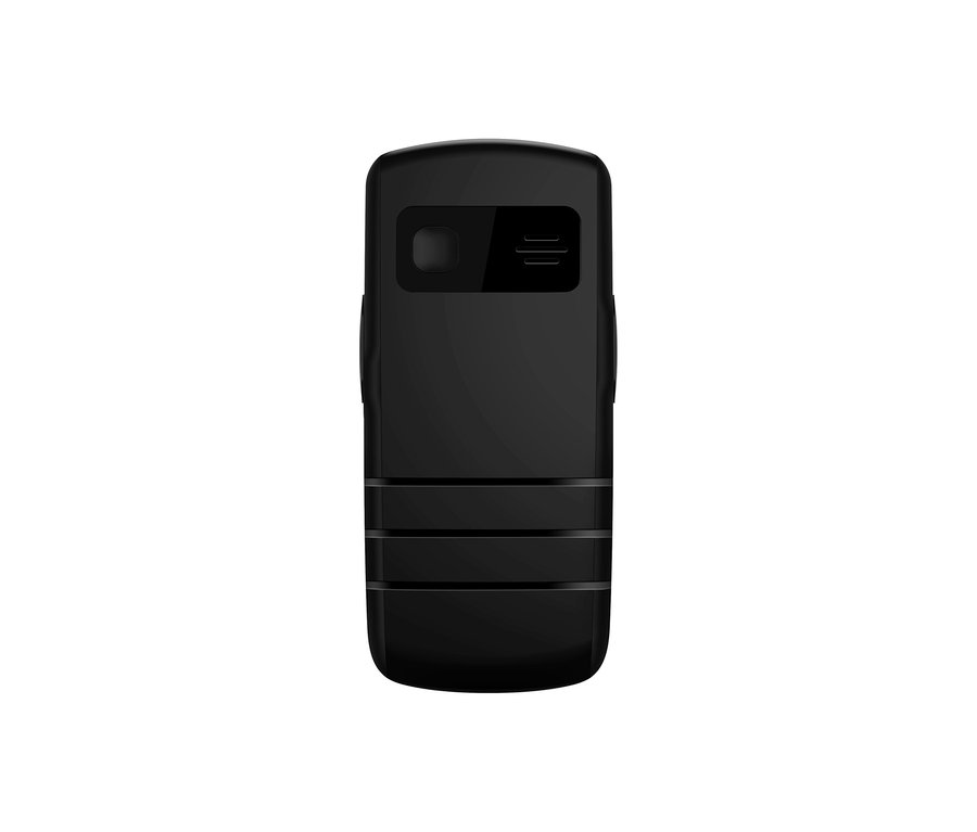 Schwarzes Mobiltelefon vom Typ Bea-fon SL230 LTE.