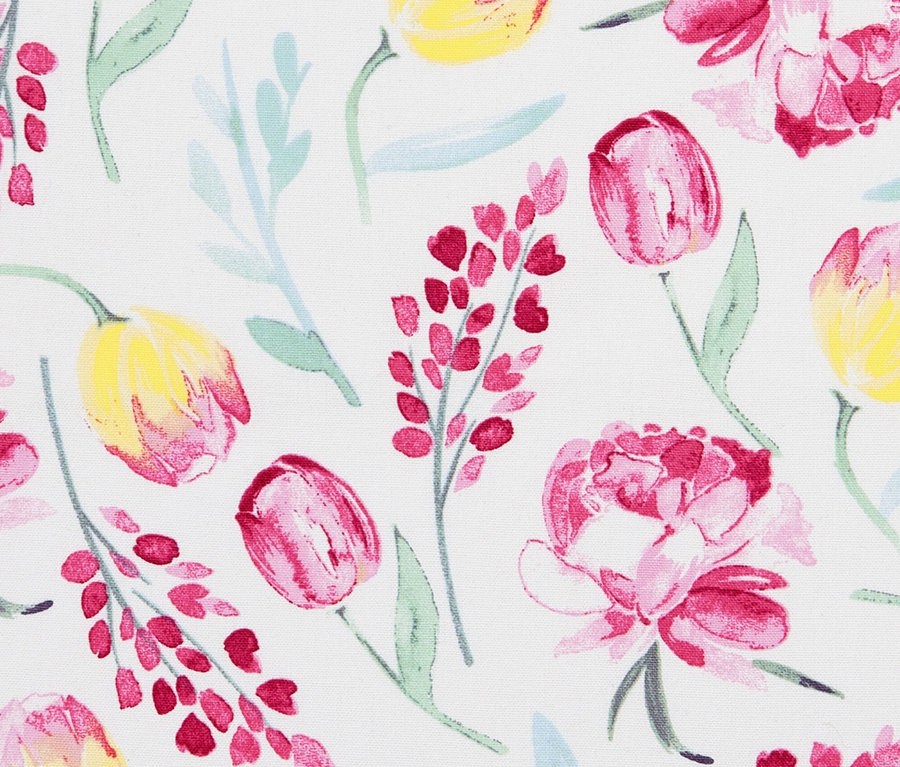 Blumenmuster auf Stoff. 3 Geschirrtücher.