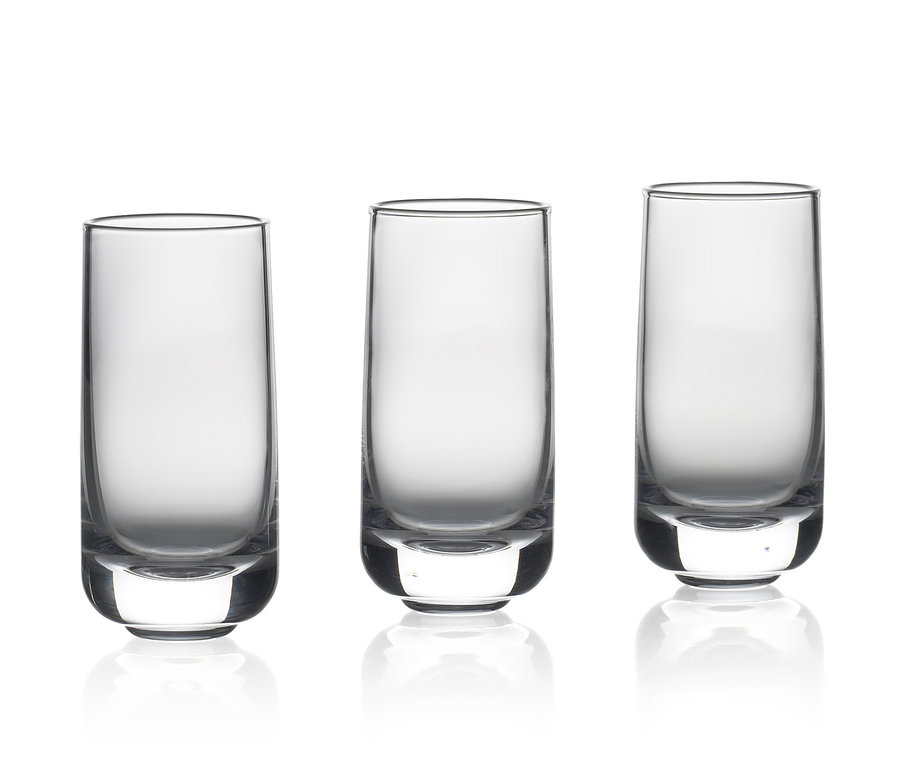 Drei 3 ZONE DENMARK-Shotgläser »Rocks« stehen nebeneinander auf einem weißen Hintergrund.