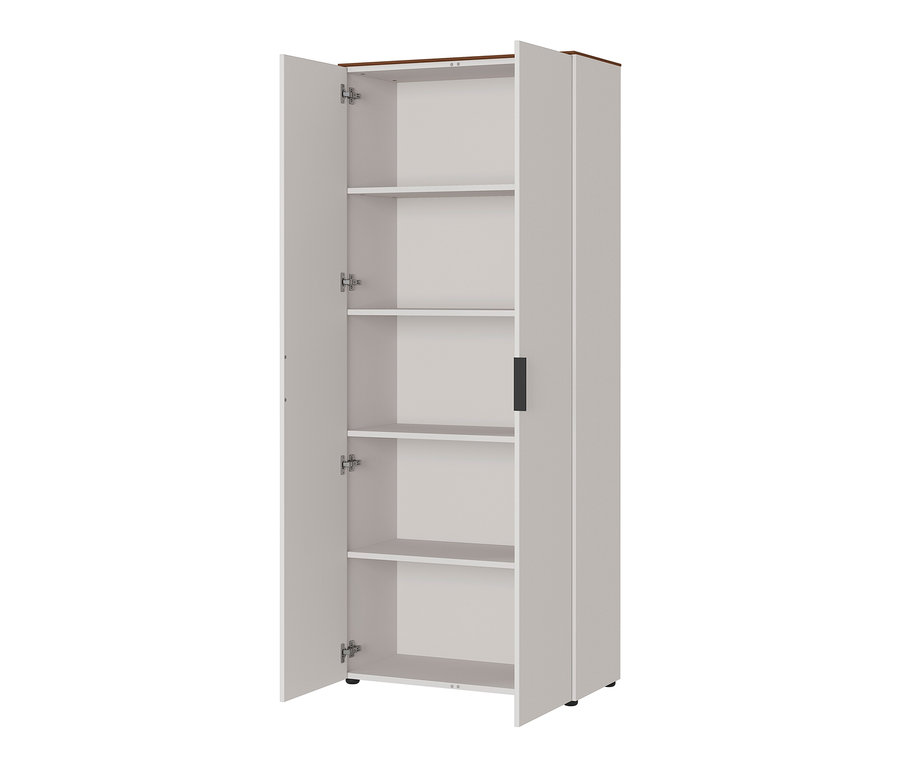 Geöffneter, grosser Schrank Ancona mit Einlegeböden.